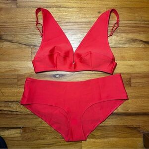COS Red Orange Scuba Women's Swimwear Set size 12
